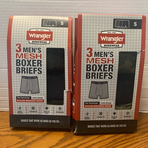 Wrangler Other - Wrangler 2packs of 3 total of 6 Mesh Boxer Briefs Premium Comfort size Small